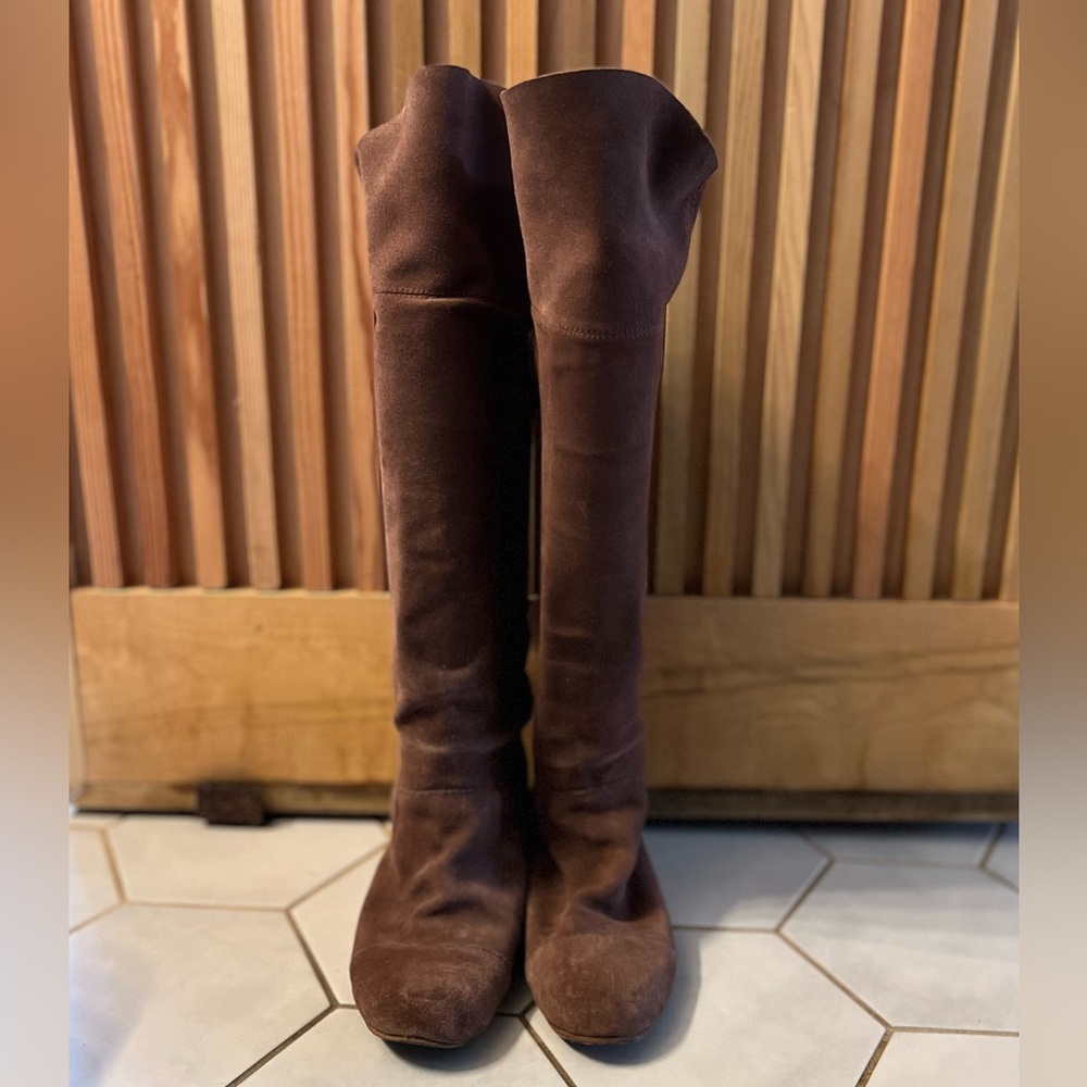 Elegant Brown Over-the-Knee Boots (used) size:35
